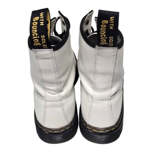 Dr. Martens Womens Size 9 41 Mens 8 White Leather Zavala Lace Up Boots - Picture 4 of 8